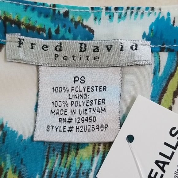 NWT Fred David Summer Top Size PS - Picture 7 of 9
